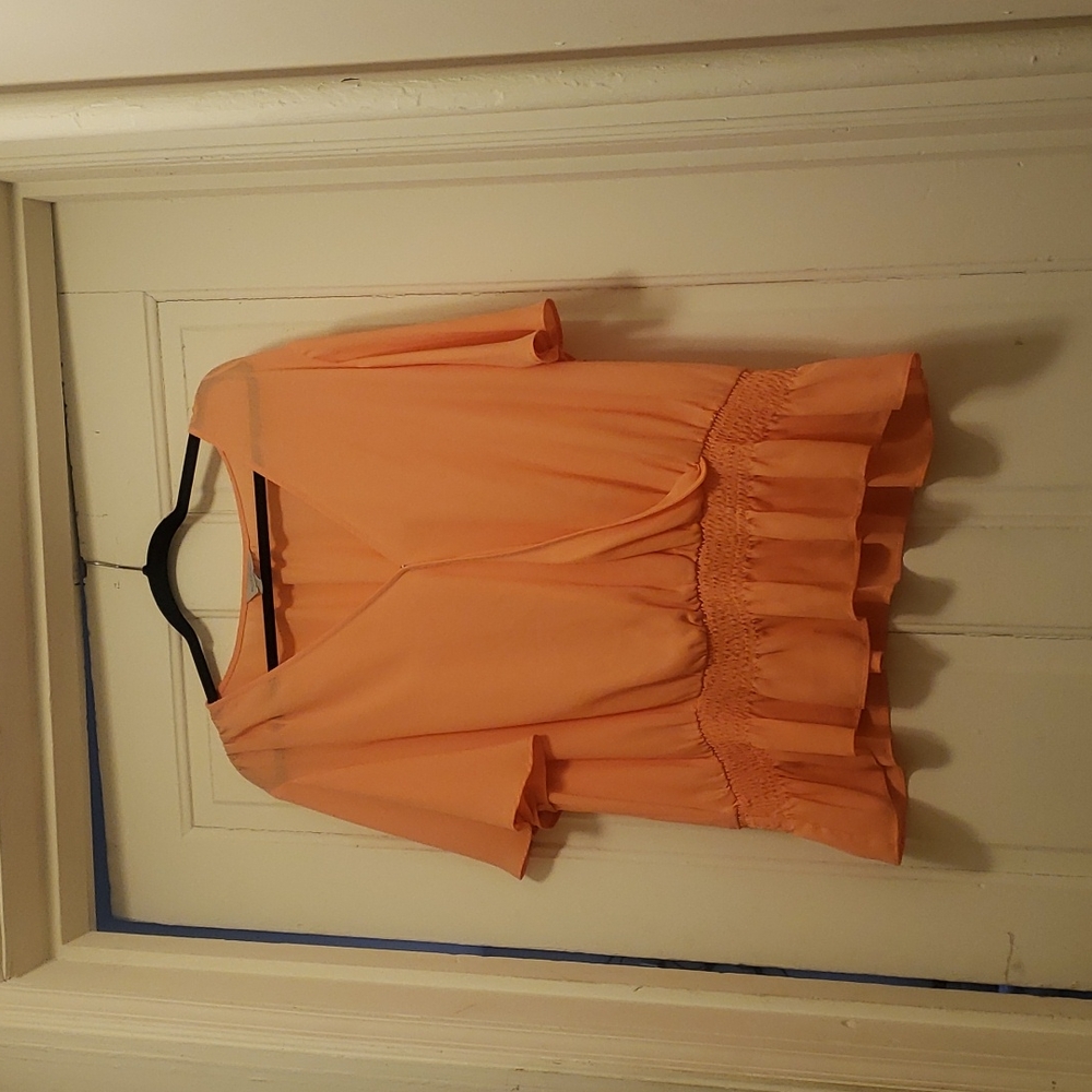 Peach Light weight Blouse by Belle Sky